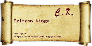 Czitron Kinga névjegykártya